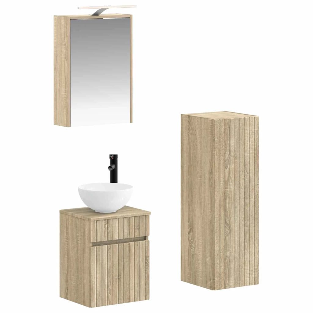 Set di mobili per il bagno 4 pcs Rovere Sonoma 3407465