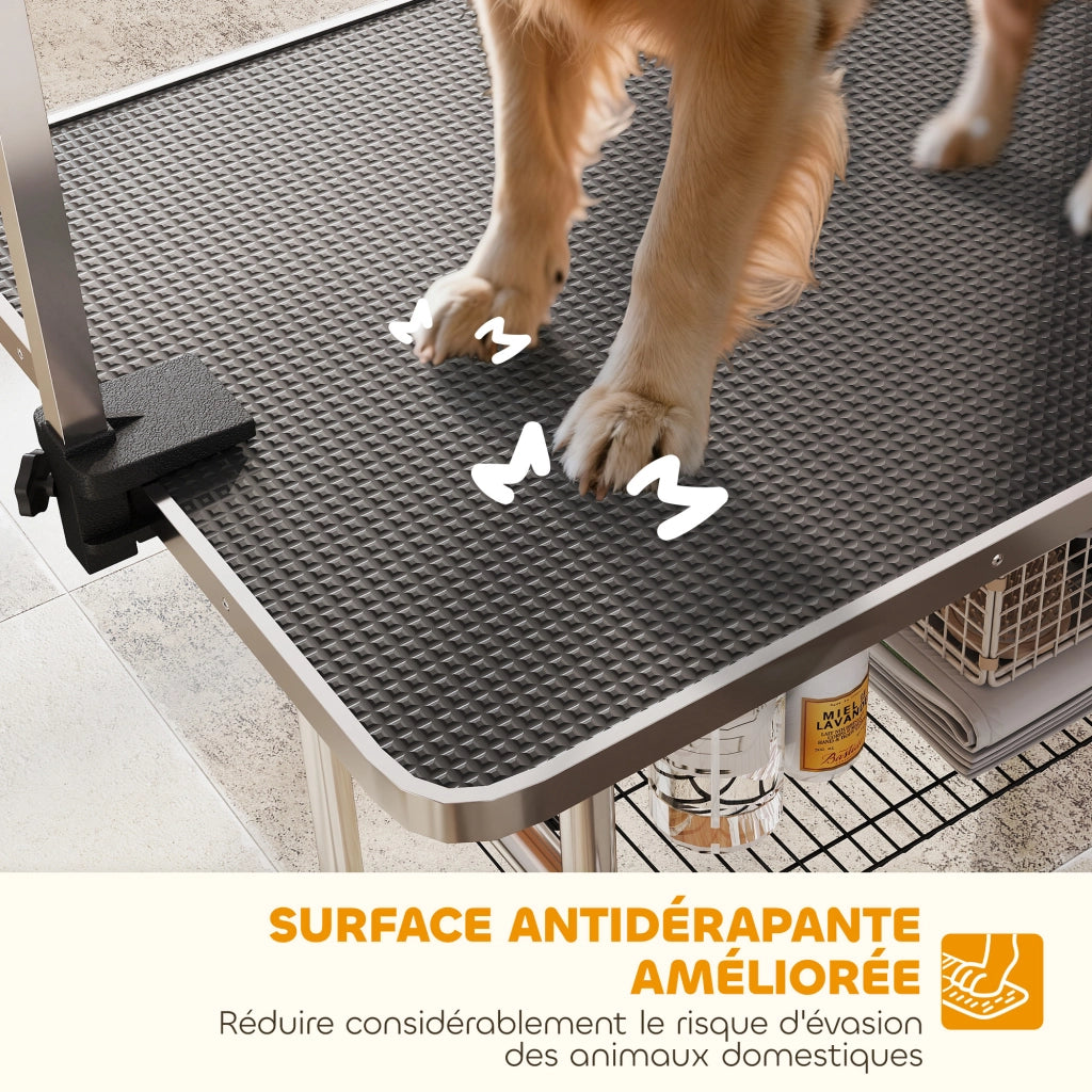 Tavolo da toelettatura per cani pieghevole H-forme regolabile ¨C Minimal ¨C nero 107x60x164 cm