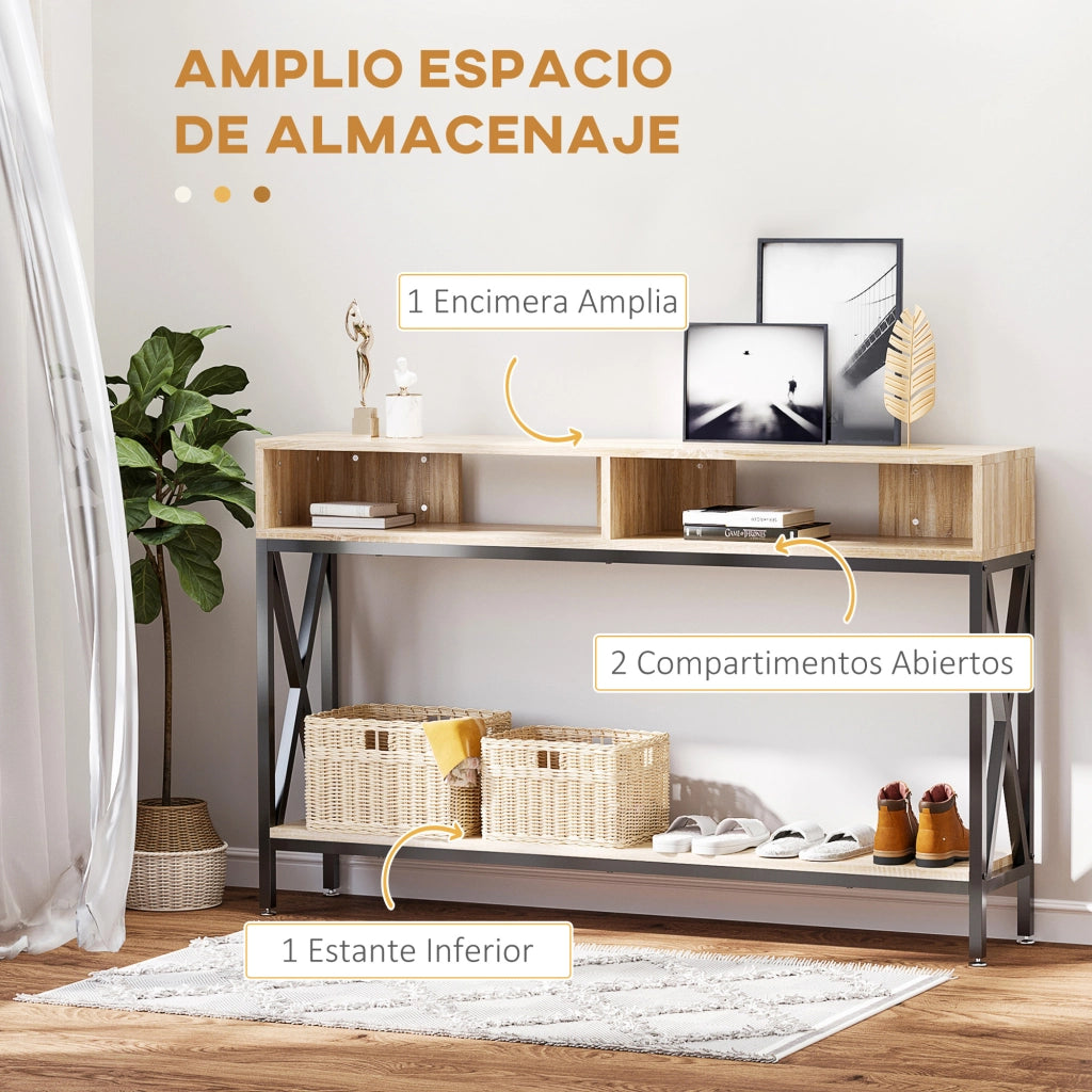 Consolle con 2 Ante e Ripiano per Ingresso ¨C Zephmum ¨C 120x23.5x75cm Robe e Nero