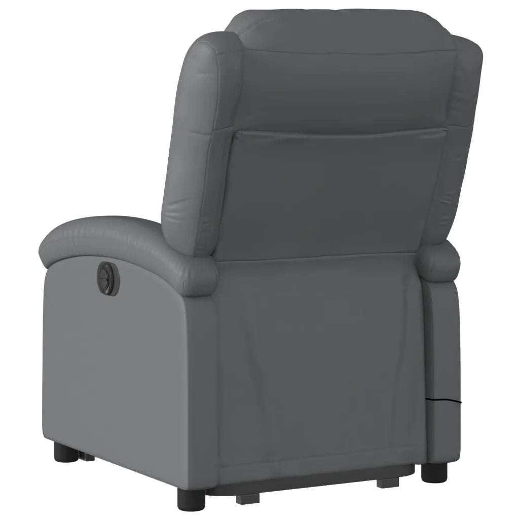 Poltrona Alzapersona Reclinabile Massaggio Grigio Similpelle 3204236