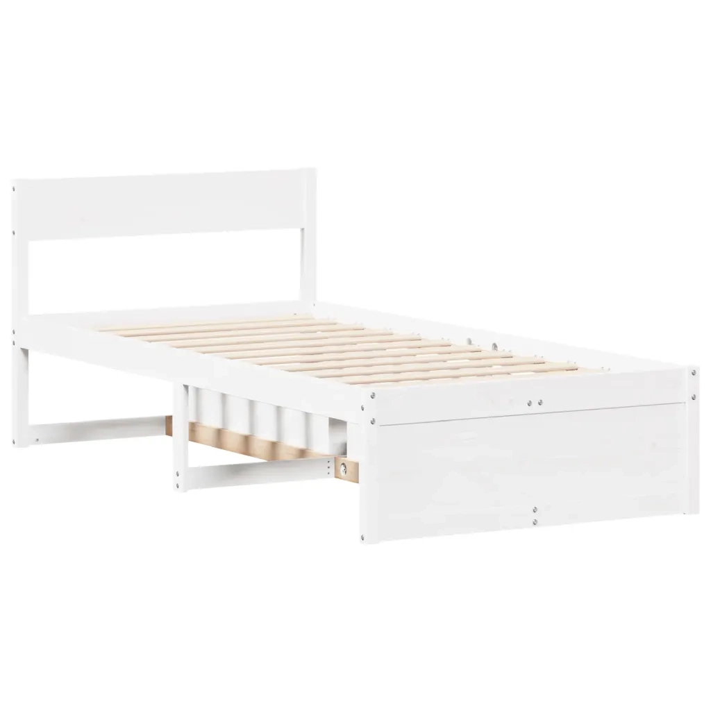 vidaXL Letto senza Materasso Bianco 90x200 cm Legno Massello di Pino