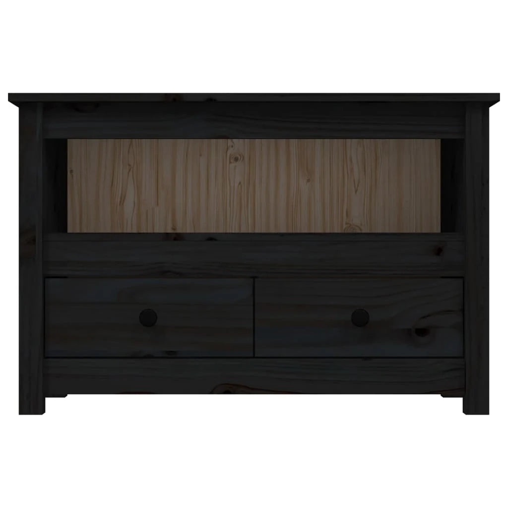 Mobile TV multimediale scaffale TV credenza mobile TV sala da pranzo soggiorno camera da letto 79 x 35 x 52 cm legno di pino massiccio nero 02_0026213