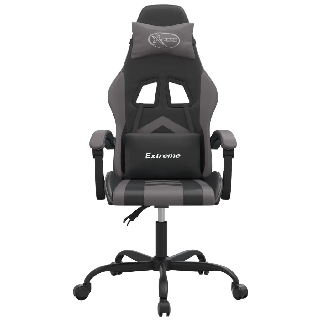 vidaXL Sedia da Gaming Nera e Grigia in Similpelle