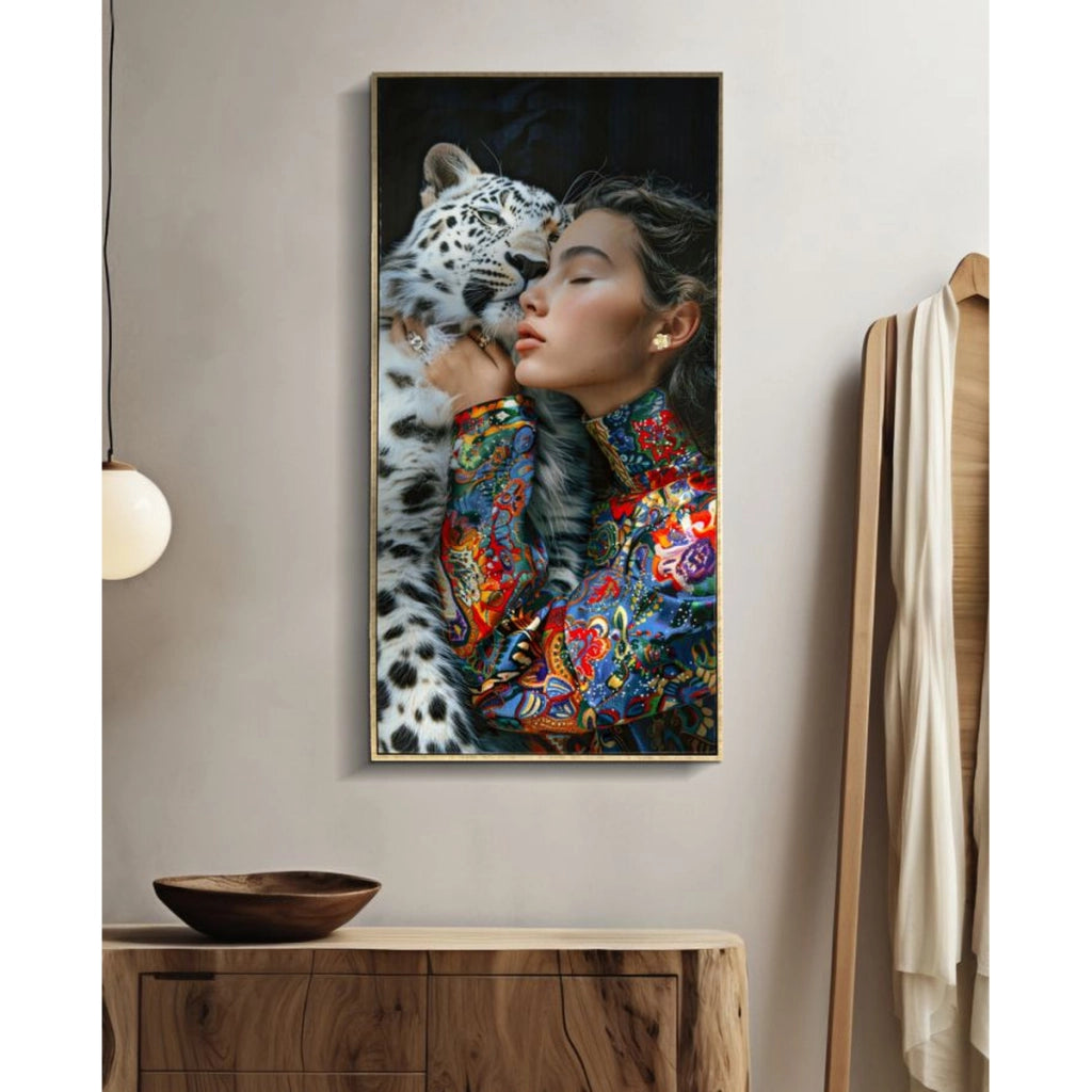 Stampa su Tela Viso 2, Multicolore, Tessuto, 102x52x4 cm