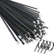 Cavi elettrici in rilievo nero da 400 * 46 mm - 50 pezzi - Cinture metalliche in rilievo - Utilizzati in industria e agricoltura