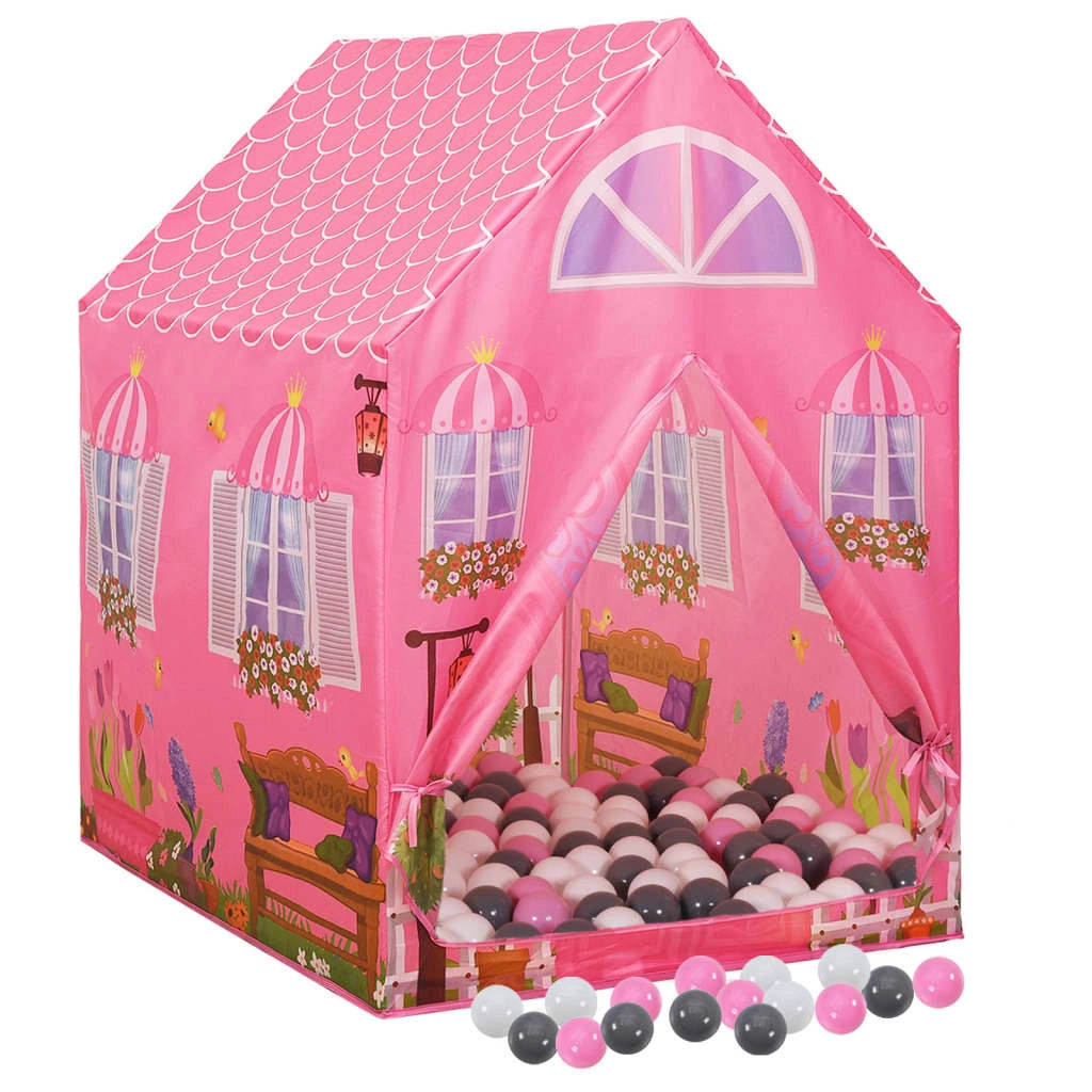 Tenda da gioco per bambini con 250 palline 69 x 94 x 104 cm rosa 02_0005126