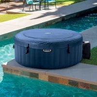 28486EX - Spa Bubble Blue Cm 180X66, 4 Posti, Con Pompa, Riscaldatore, 100 Getti, Telo Copertura, Dispenser Di Cloro