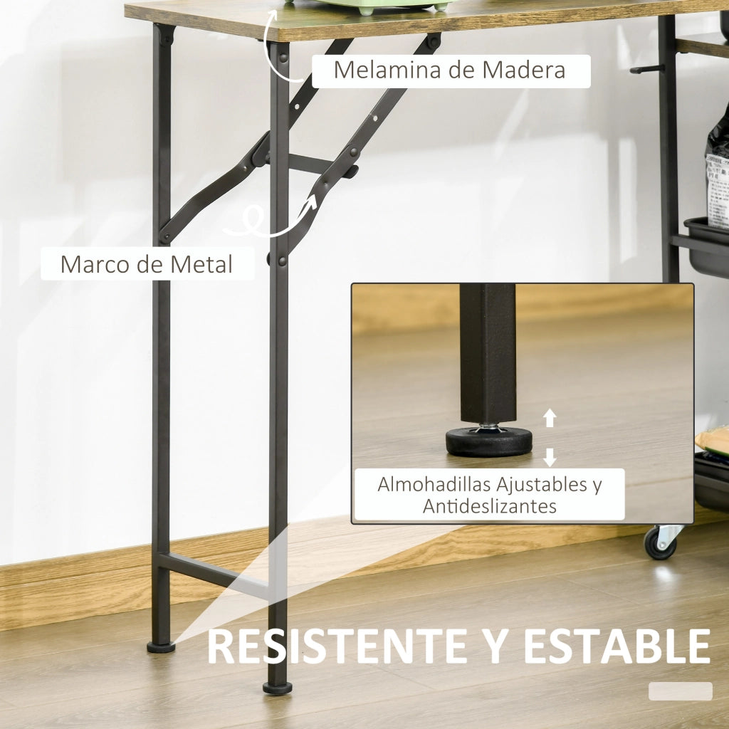 Tavolino da cucina ¨C zephmum ¨C 118x36,5x82 cm marrone