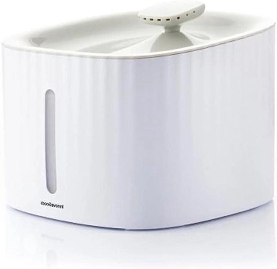 Drinkfonteino Automatico 3L USB alimentato con Basso Consumo di Energia 3 Impostazioni di Flusso d'Acqua Incluso 2 Filtri Lavabili Progettazione Silenziosa Bianco Grigio.