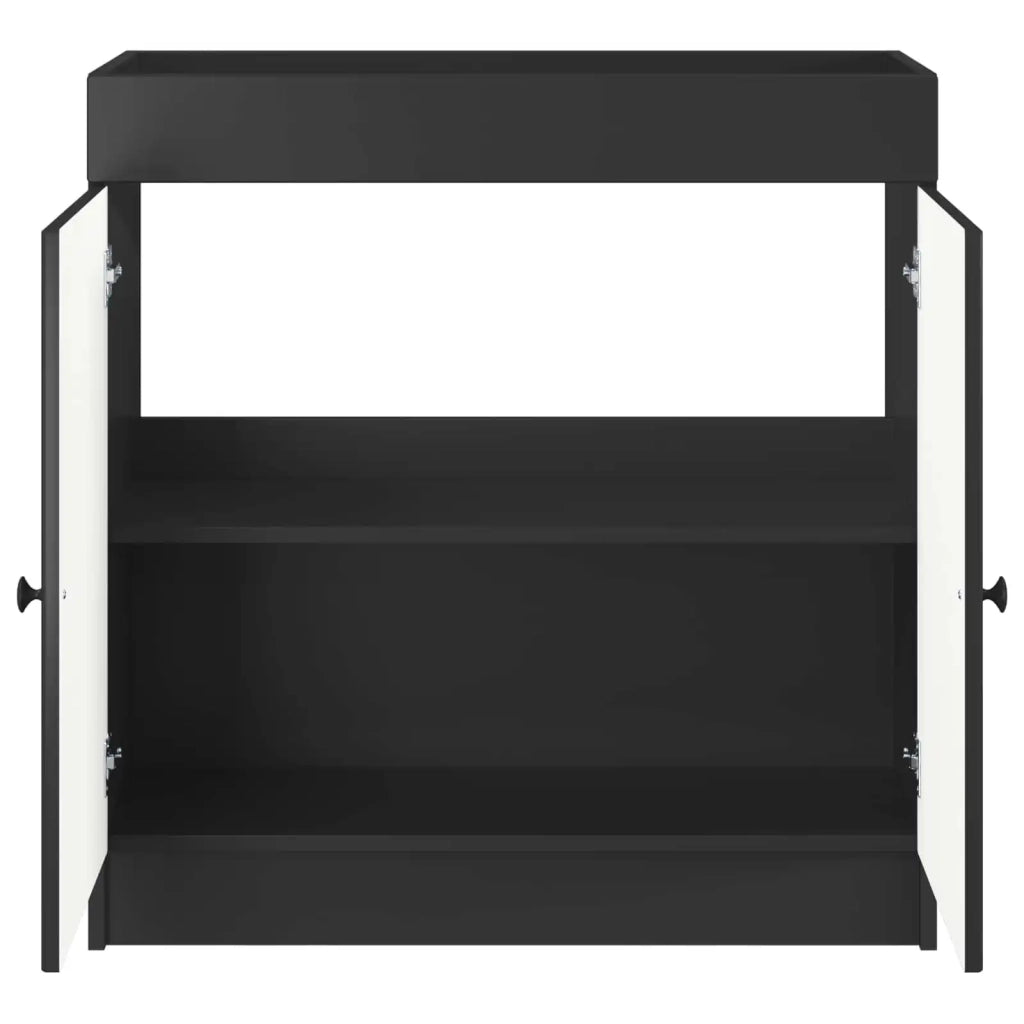 Mobiletto da bagno sotto il lavello Nero 56 x 37,5 x 81 cm 890065