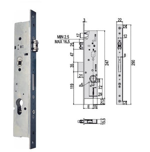 CISA SERRATURA 49250-30RC INF. X MONT. XALLUM. S/CILINDRO
