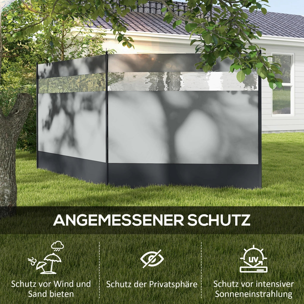 Protezione Vento con Finestra e Borsa Trasporto ¨C Zephmum ¨C Grigio 440x140cm