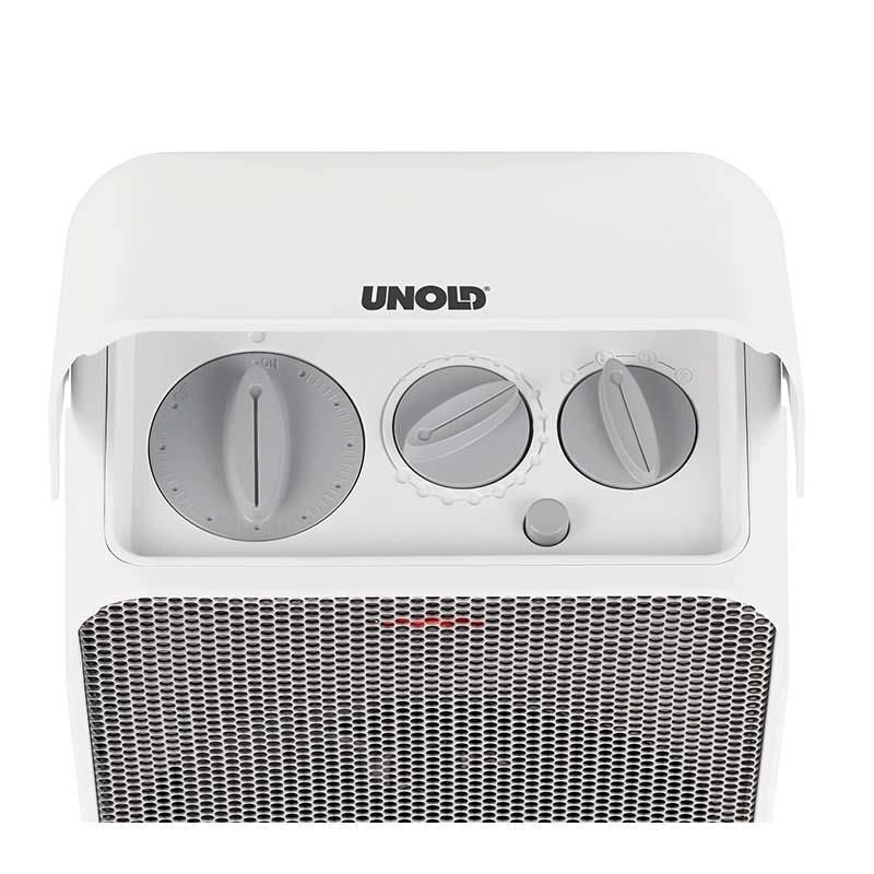 Unold 86450 stufetta elettrica Interno Grigio, Bianco 2000 W Riscaldatore ambiente elettrico con ventilatore
