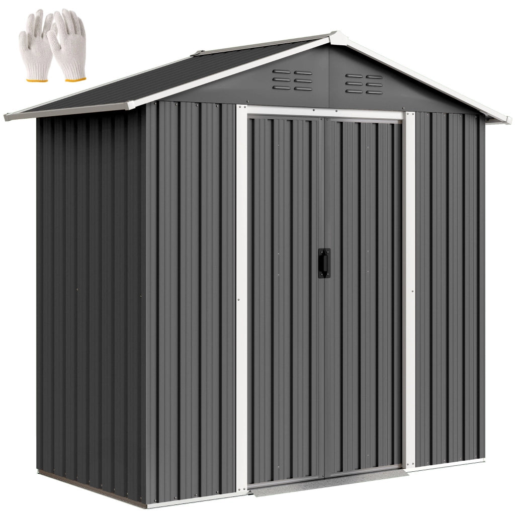 Capanno da giardino in metallo ¨C zephmum ¨C grigio antracite 194x107x191 cm