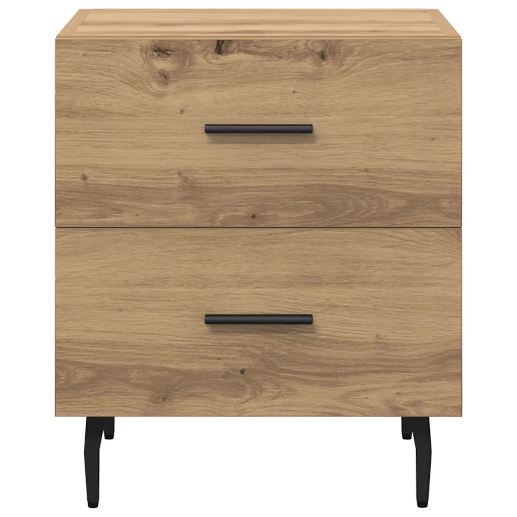 Set di 2 Comodini | Armadio da Notte | Mobiletto da notte Rovere artigianale 40 x 35 x 47,5 cm