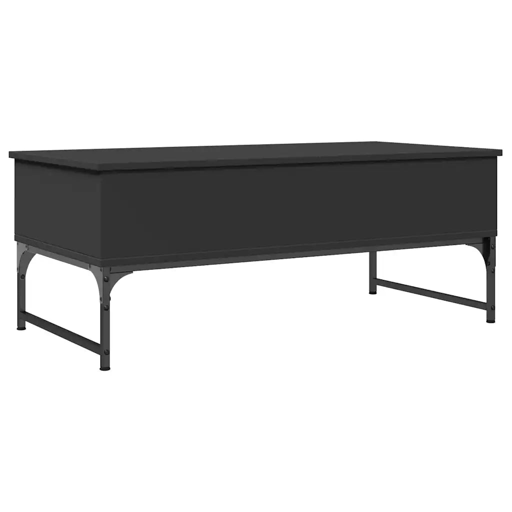 Tavolino Salotto Nero 100x50x40 cm Legno Multistrato e Metallo 845376