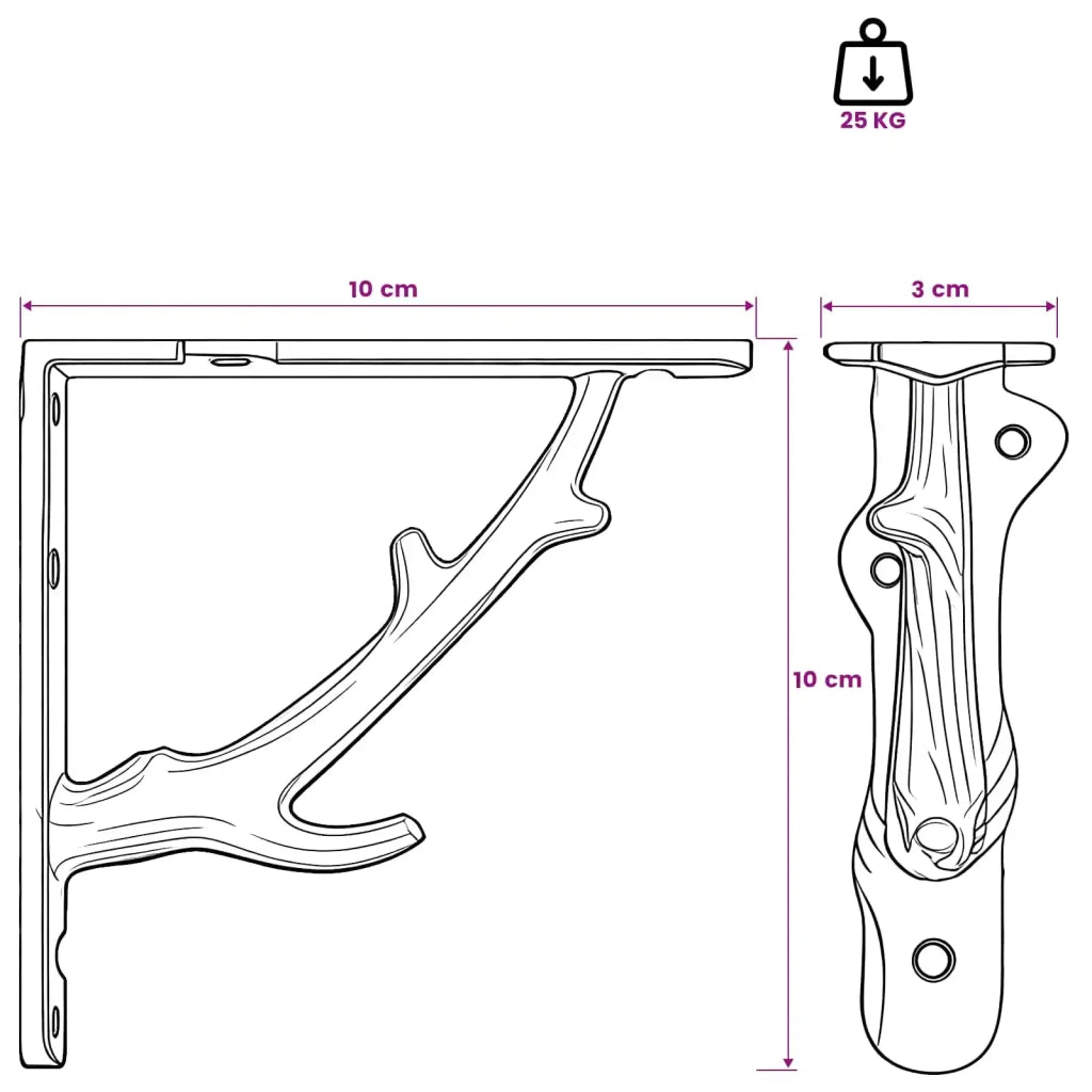 Supporti per mensole da parete 12 pz Marrone Antico 42038847