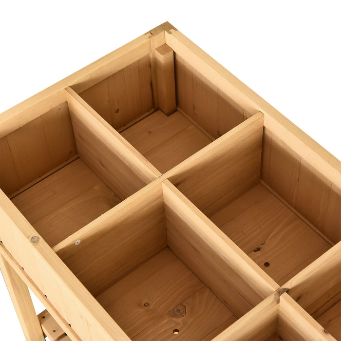 Orto Urbano Pensile in Legno con 8 Griglie e Ripiano Inferiore 120x60x81 cm