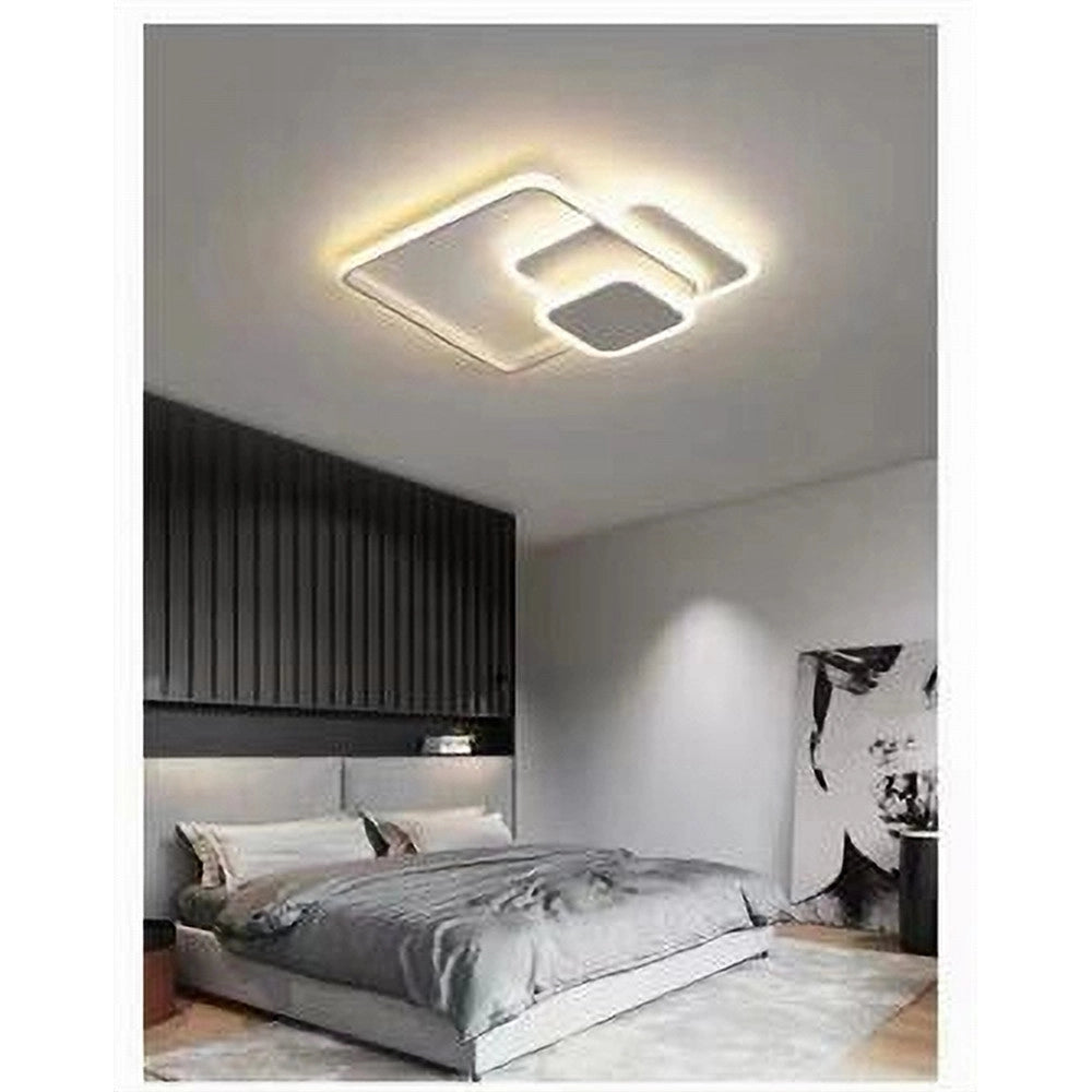 Trade Shop - Plafoniera Luce Fredda Led Quadrata 50w Lampadario Soffitto Bianco Moderno 50064 -