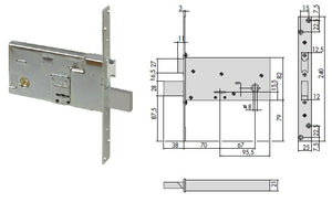 CISA SERRATURA 57313-73 INF. D.MAPPA X FASCE X FERRO