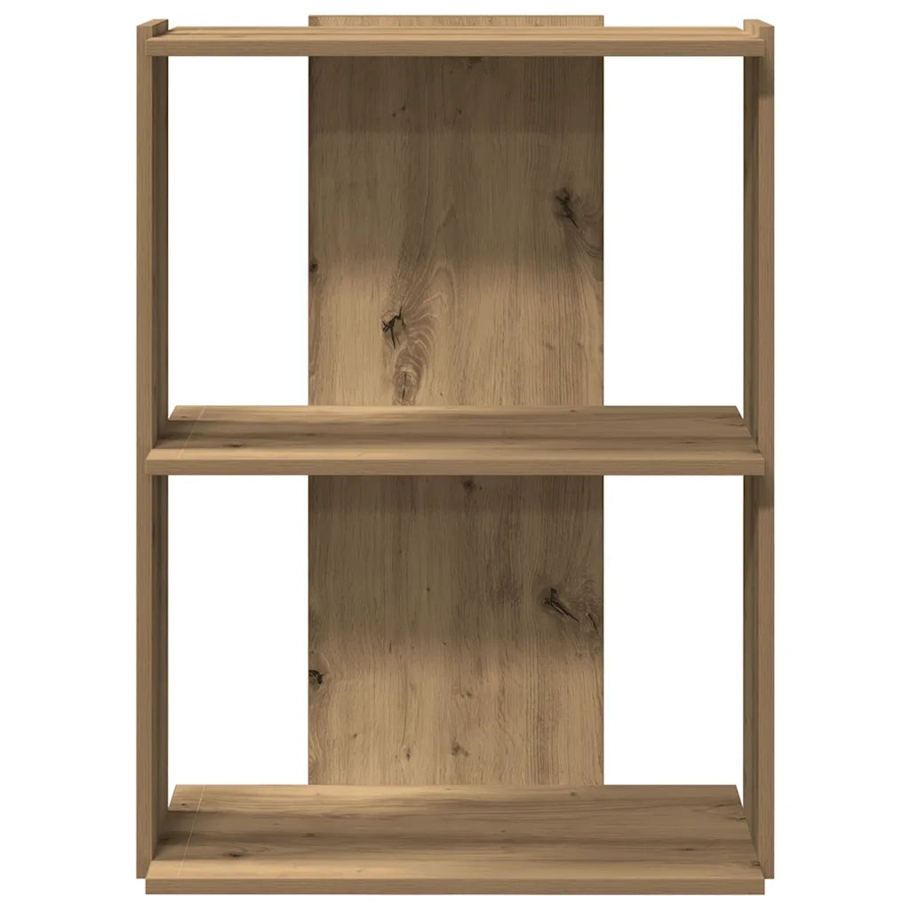Libreria a 3 Ripiani Rovere 60x30x80 cm Legno Multistrato