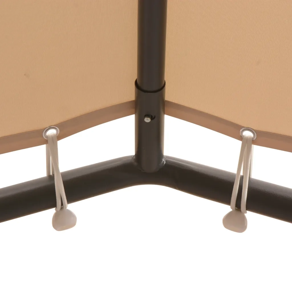 Gazebo Padiglione Tenda Tettoia-Tenda da giardino 4x4 m in Acciaio Beige