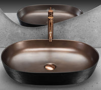 Lavabo Da Appoggio In Ceramica Cleo 61 Copper Bush / Black -rea
