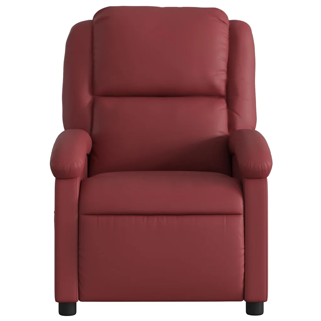 Divano Sedia-Poltrona Massaggiante Reclinabile Rosso Vino in Similpelle 831129