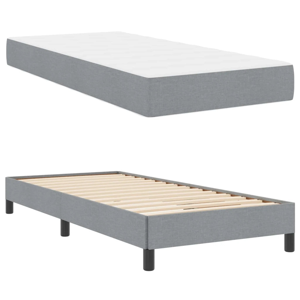 Letto a molle con materasso Grigio chiaro 100 x 200 cm Tessuto