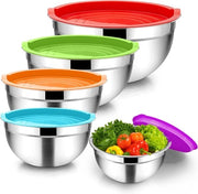 Set di contenitori in acciaio inossidabile 5 pezzi - contenitori a stack per cucina e conservazione