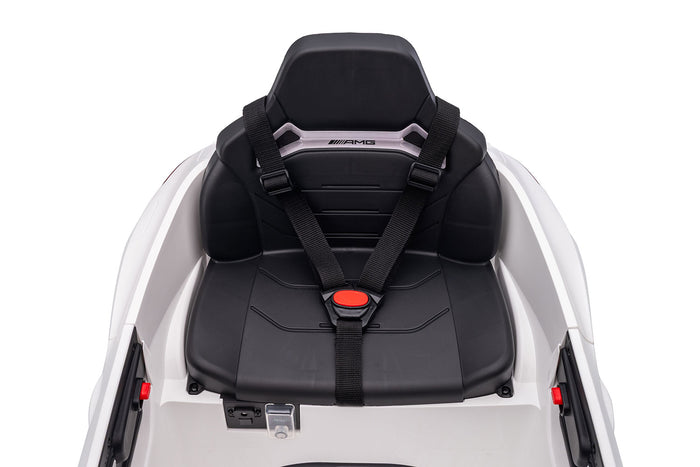 Macchina Elettrica per Bambini 12V Licenza Ufficiale Mercedes CLE53 Sedile in Pelle Bianco