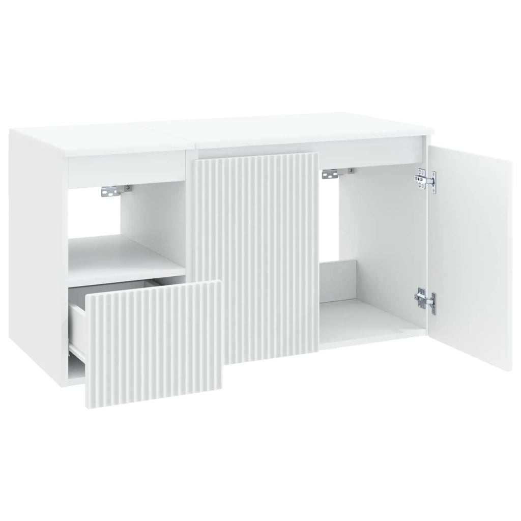 Set di mobili per il bagno 2 pz Bianco Legno ingegnerizzato 3404114