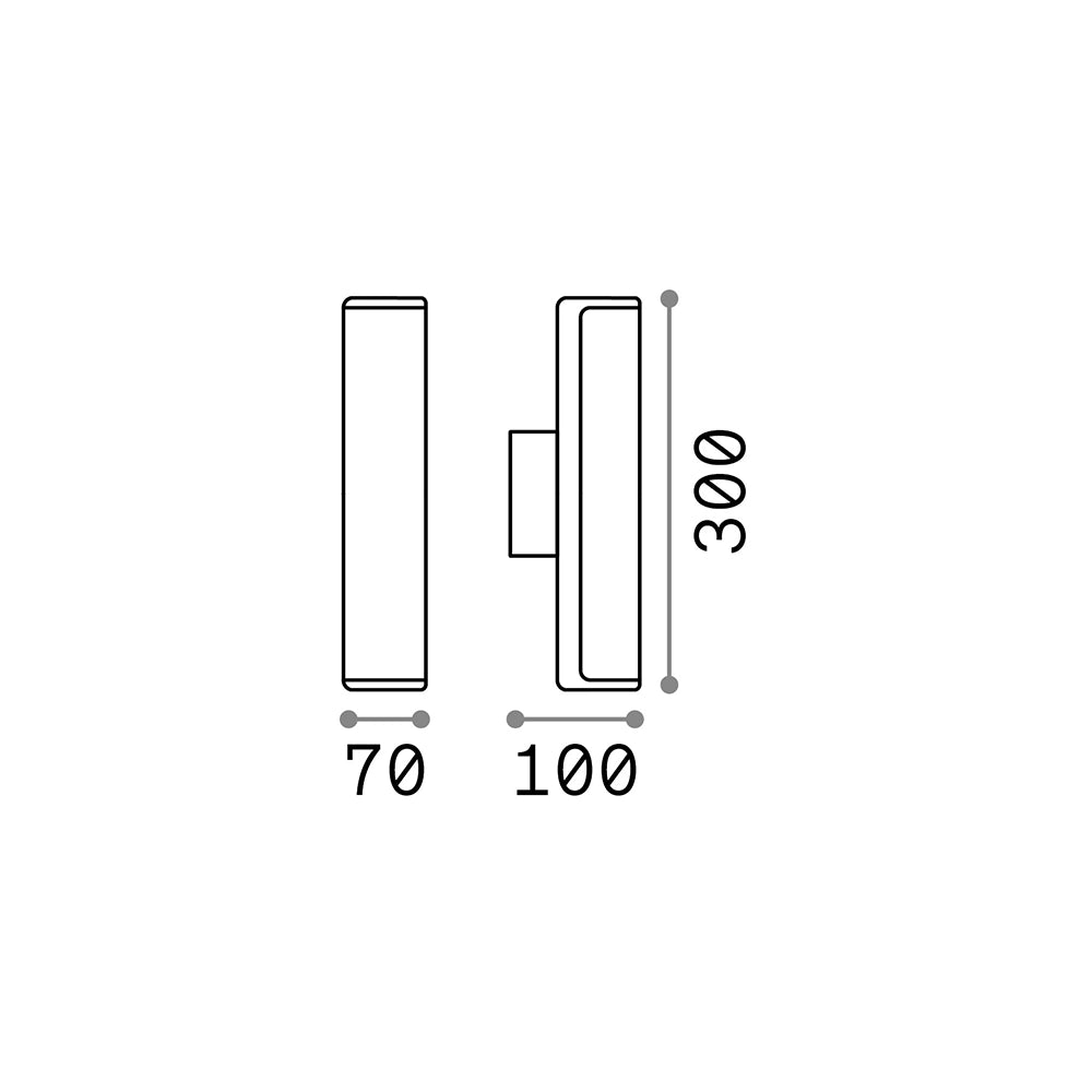 Applique Moderna Etere Alluminio-Plastiche Antracite Led 10W 3000K Luce Calda