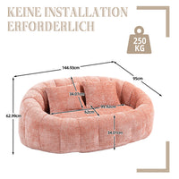 Bean bag - Xylo - chaise longue chenille rosa senza struttura