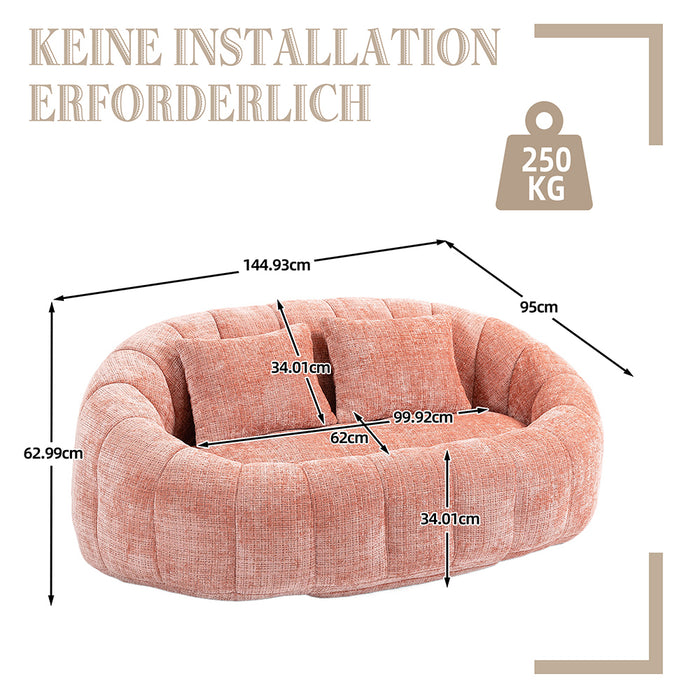 Bean bag - Xylo - chaise longue chenille rosa senza struttura
