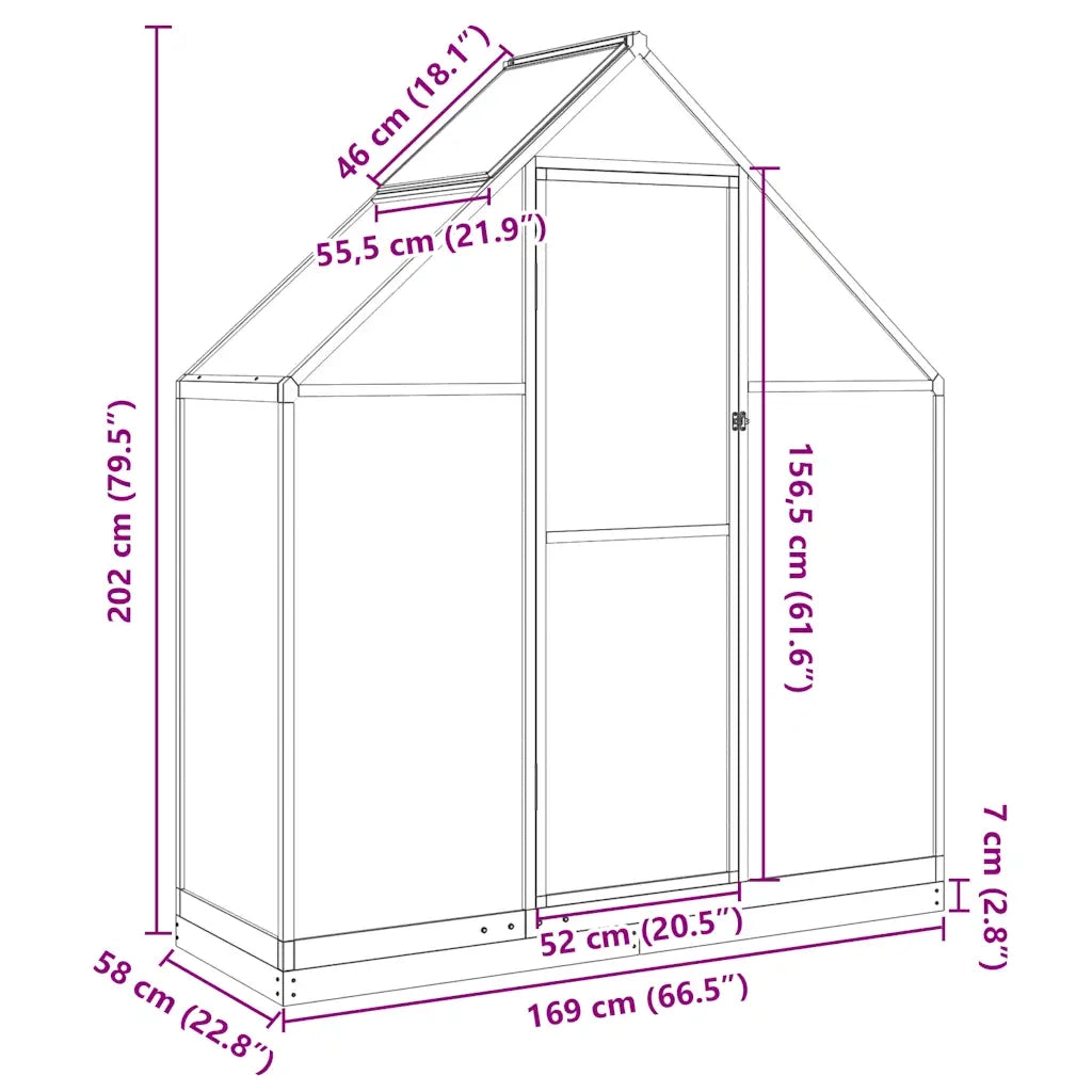 Telaio Serra con Base Antracite 169x58x202 cm in Alluminio CFW8936518