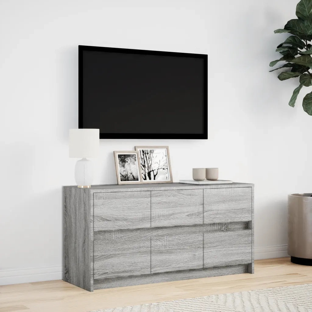 Mobile Porta TV con LED Grigio Sonoma 100x34x50cm in Truciolato