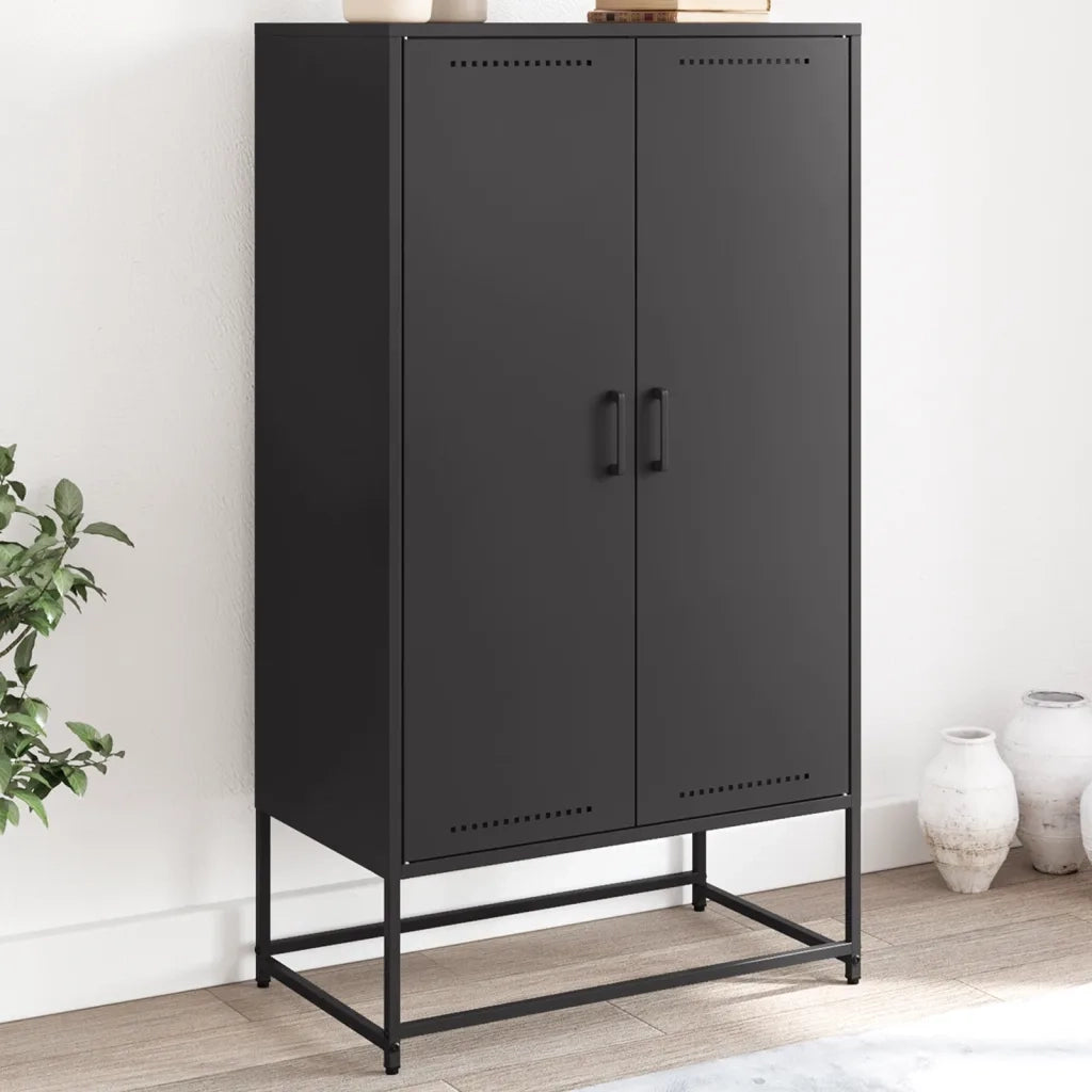 Credenza Nera 68,5x38,5x123,5 cm in Acciaio 846494