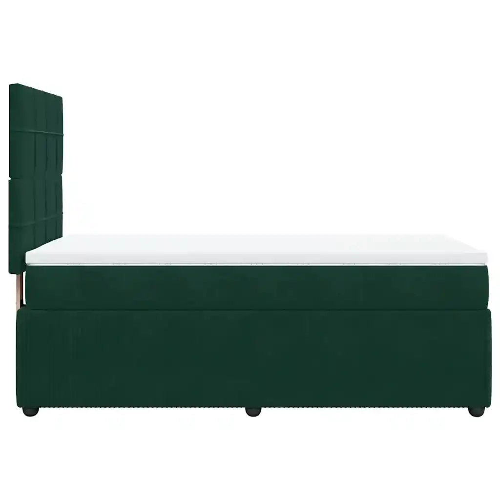 Giroletto a Molle con Materasso Verde Scuro 90x200 cm Velluto 3294541