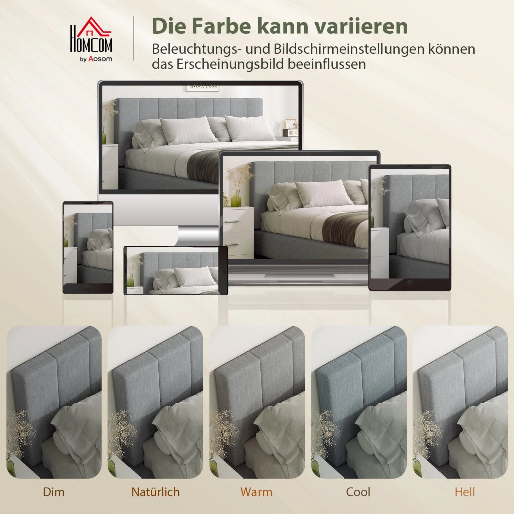 Testiera regolabile in altezza con gambe in metallo ¨C zephmum ¨C 160x10x106 cm Grigio