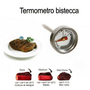 Trade Shop - Mini Termometro Per Carne Temperatura Bistecca Analogico Da Cucina Alimenti -