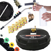 Set di Accessori per Idropulitrice – Spazzola T-Racer 15", Lancia 1/4" con 5 Ugelli, Schiumogeno 1000ml