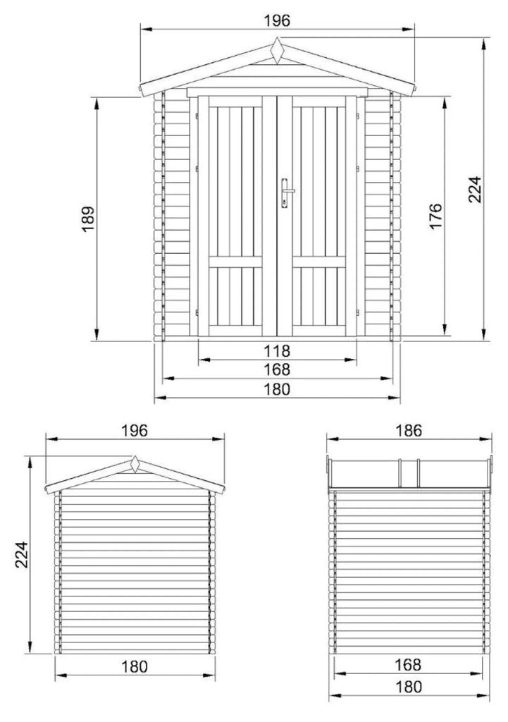Casetta da Giardino in Legno 2,82 m² TIMBELA M320F1+M320G