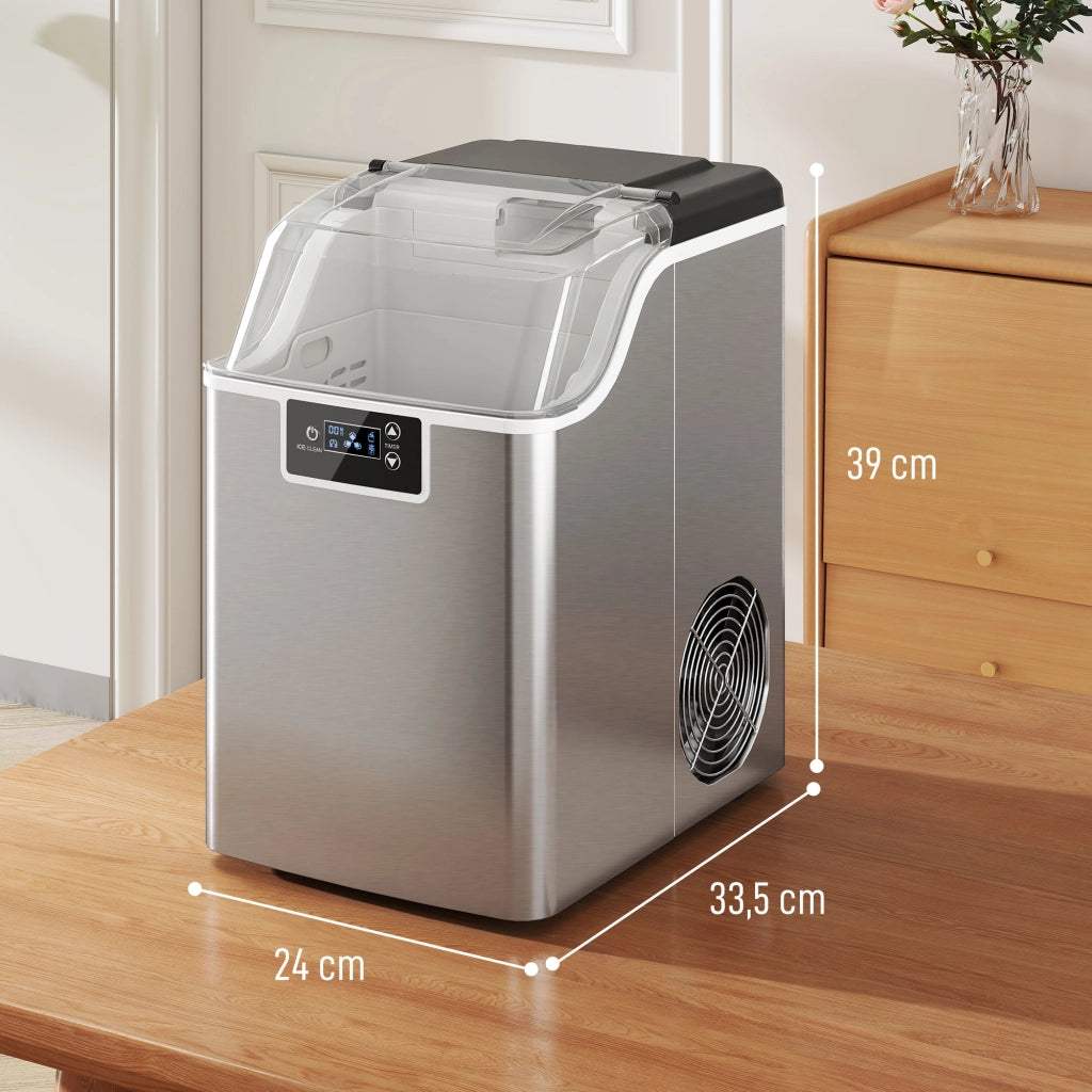 Macchina per Ghiaccio ¨C zephmum ¨C Argento 2.1L 20kg/24h