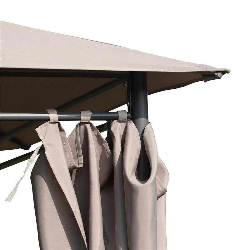 GAZEBO IN METALLO CON 6 PARETI 400 X 300 X 264 CM COLORE BEIGE