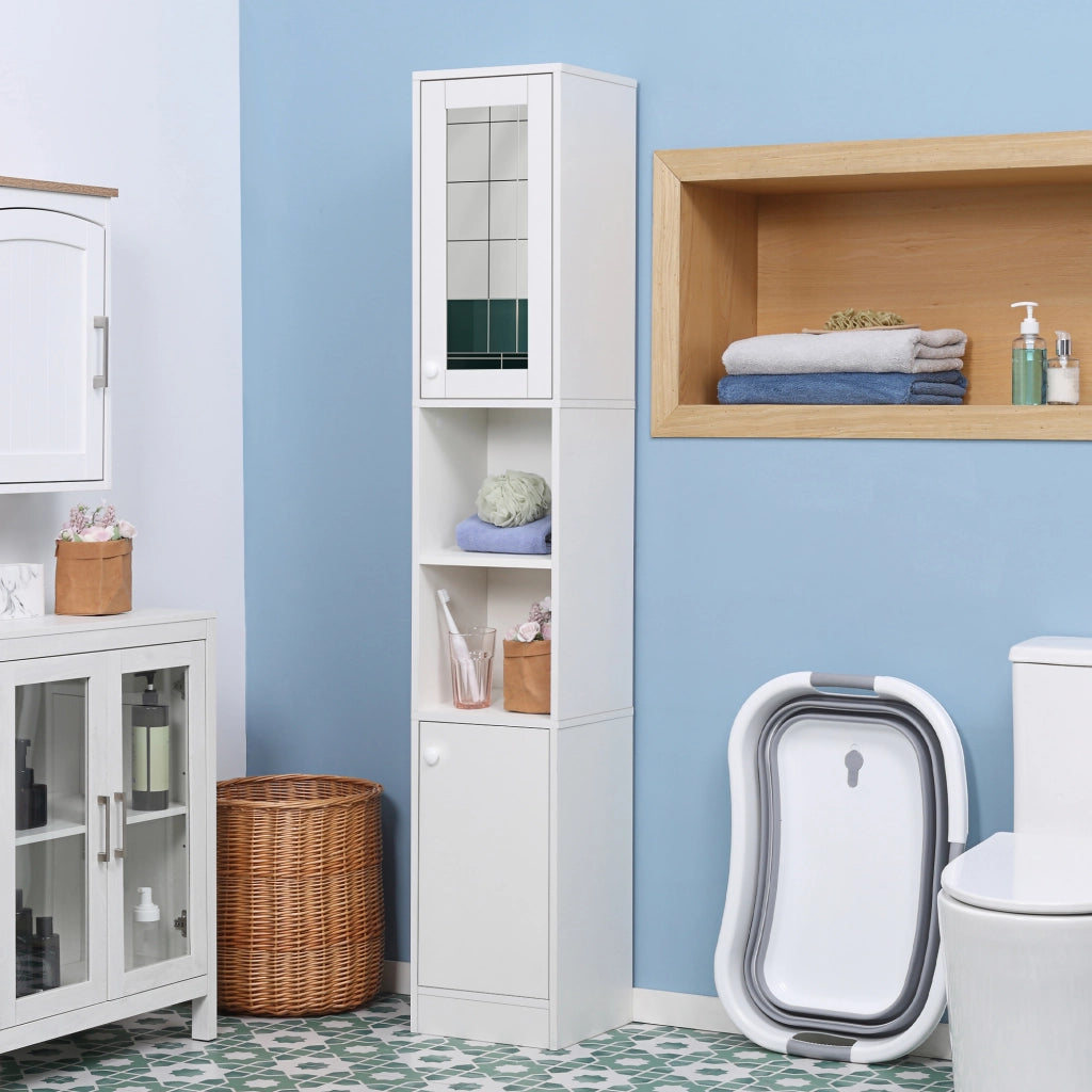 Armadio bagno alto colonna ¨C zephmum ¨C bianco 30x28x170 cm