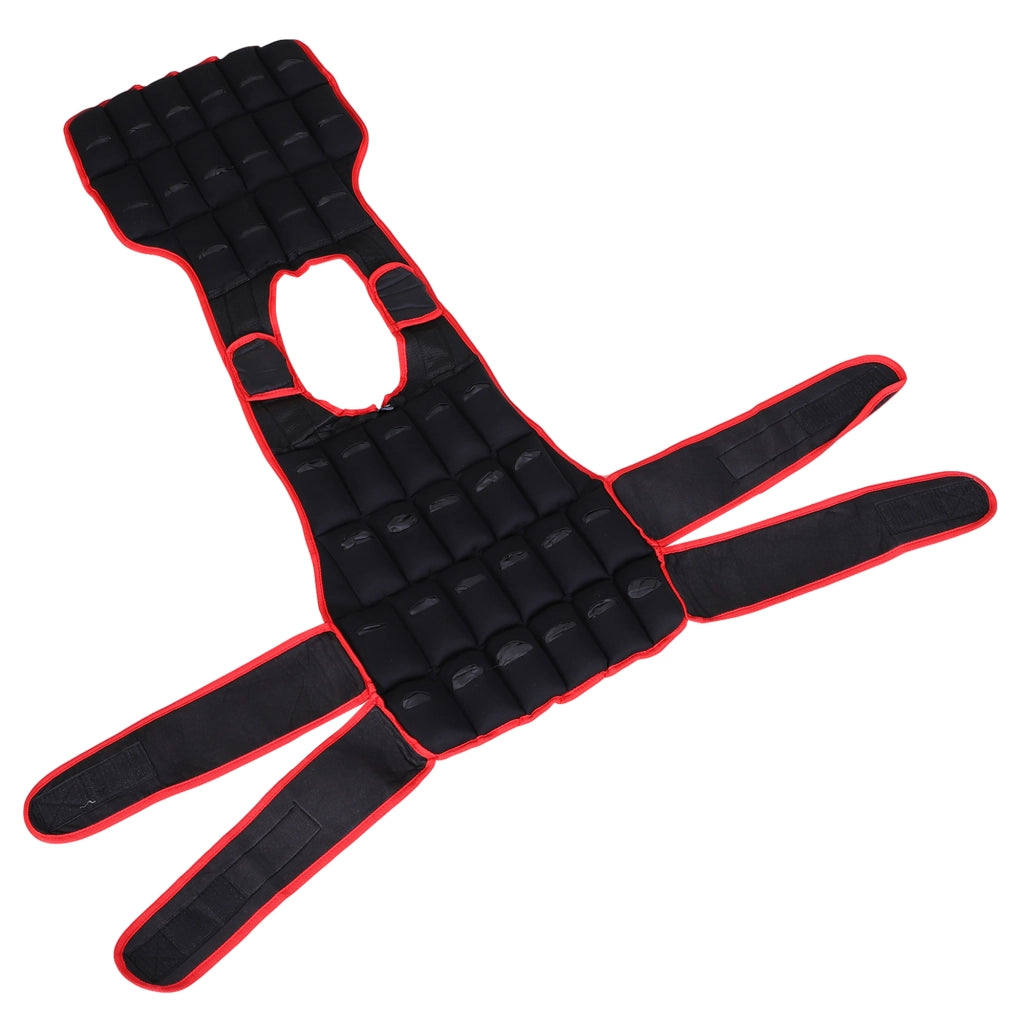 EasyComfort Giubbotto Zavorrato 20kg Unisex 38 Pesi Singoli, Imbottitura, Chiusure, Nero e Rosso