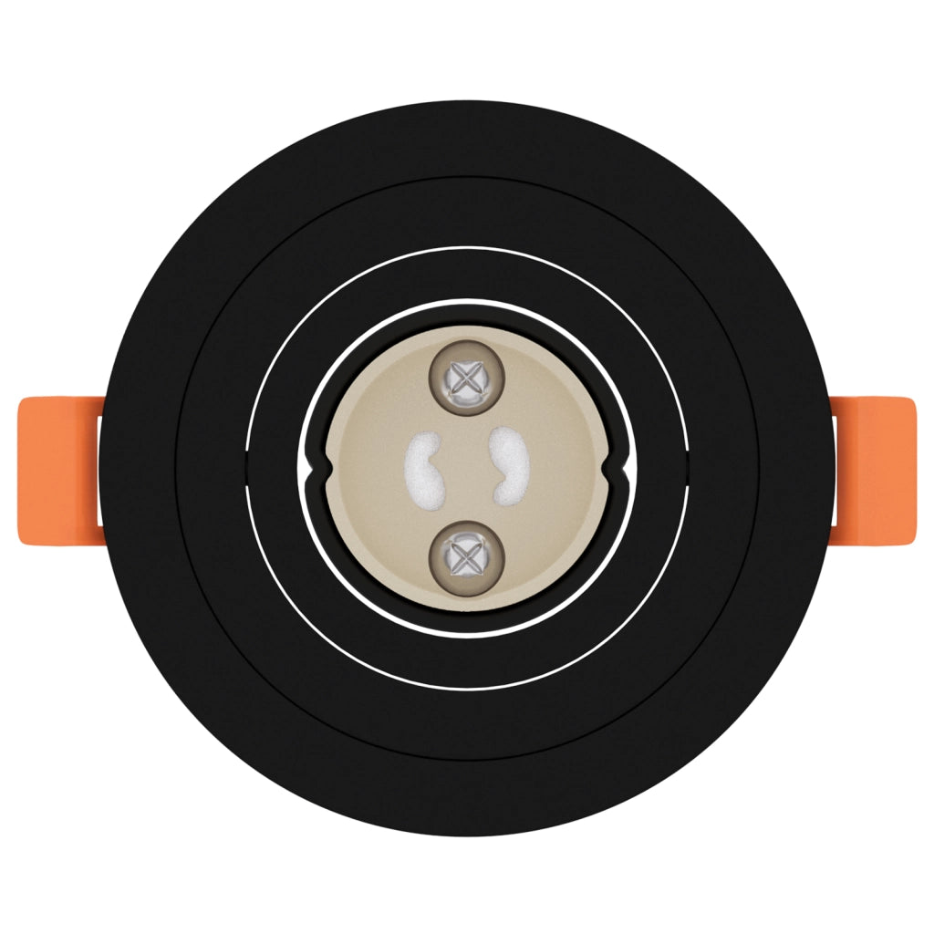 Faretti incassati 24 pz Rotondi GU10 Nero Ã˜91 mm