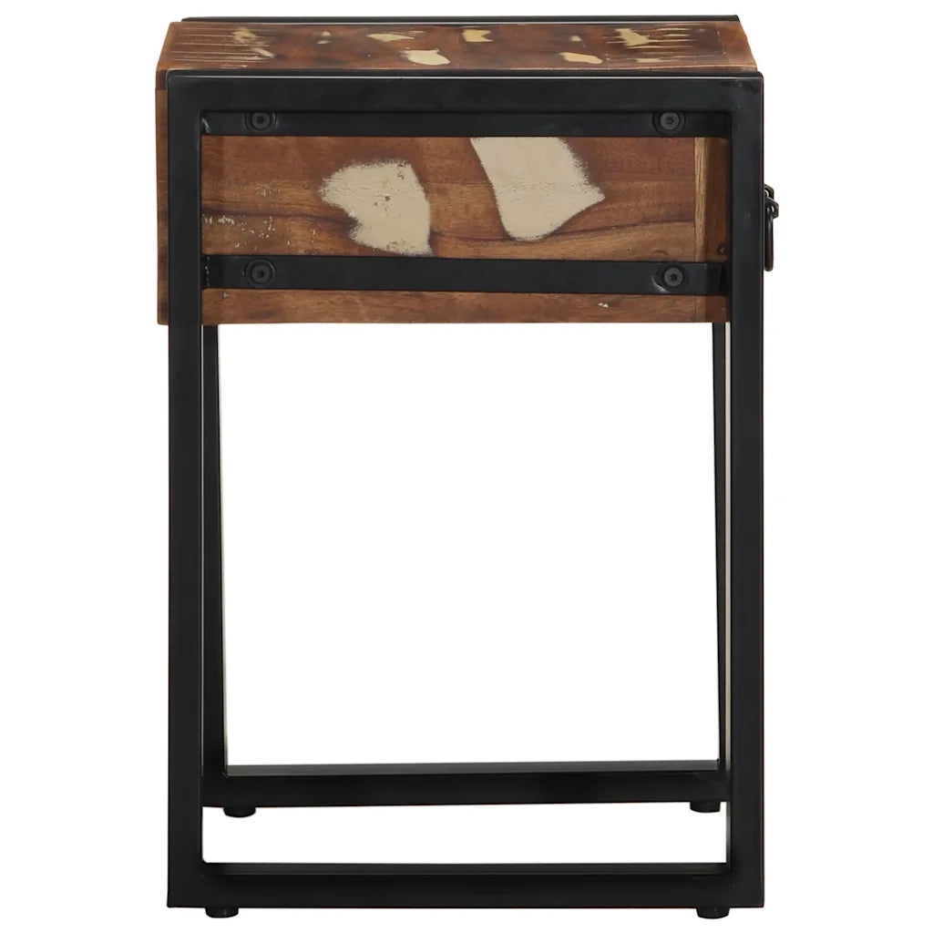 Tavolino Multicolore 35x35x50 cm in Legno Massello Recupero 4015944