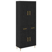 Credenza | Madia | Buffet da pranzo | Armadio da pranzo Rovere Nero 69,5 x 34 x 180 cm Legno multistrato